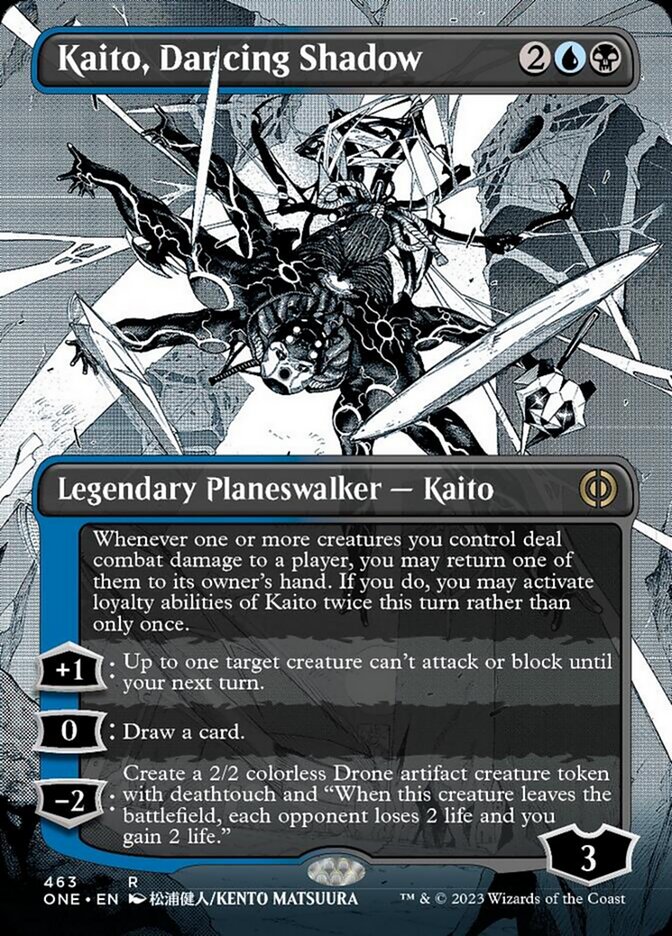 Kaito, Dancing Shadow (Borderless Manga Step-and-Compleat Foil) [Phyrexia: All Will Be One] | Devastation Store