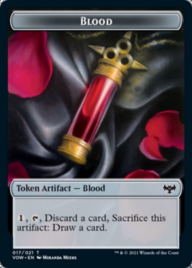 Blood // Emblem - Chandra, Dressed to Kill Double-sided Token [Innistrad: Crimson Vow Tokens] | Devastation Store