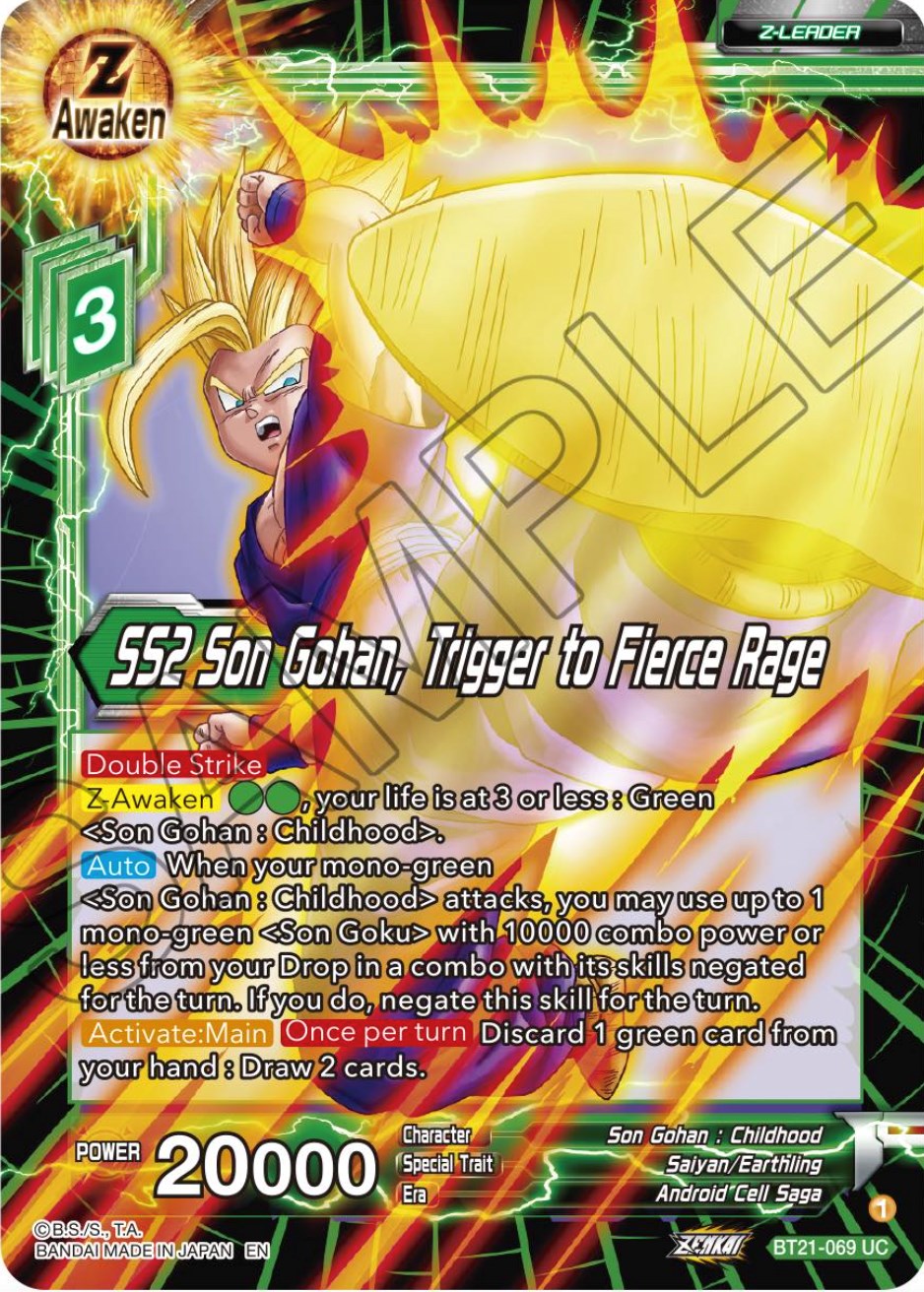 SS2 Son Gohan, Trigger to Fierce Rage (BT21-069) [Wild Resurgence] | Devastation Store