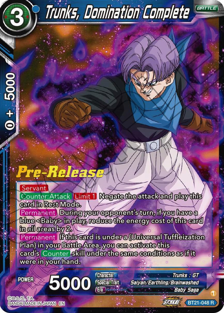 Trunks, Domination Complete (BT21-048) [Wild Resurgence Pre-Release Cards] | Devastation Store