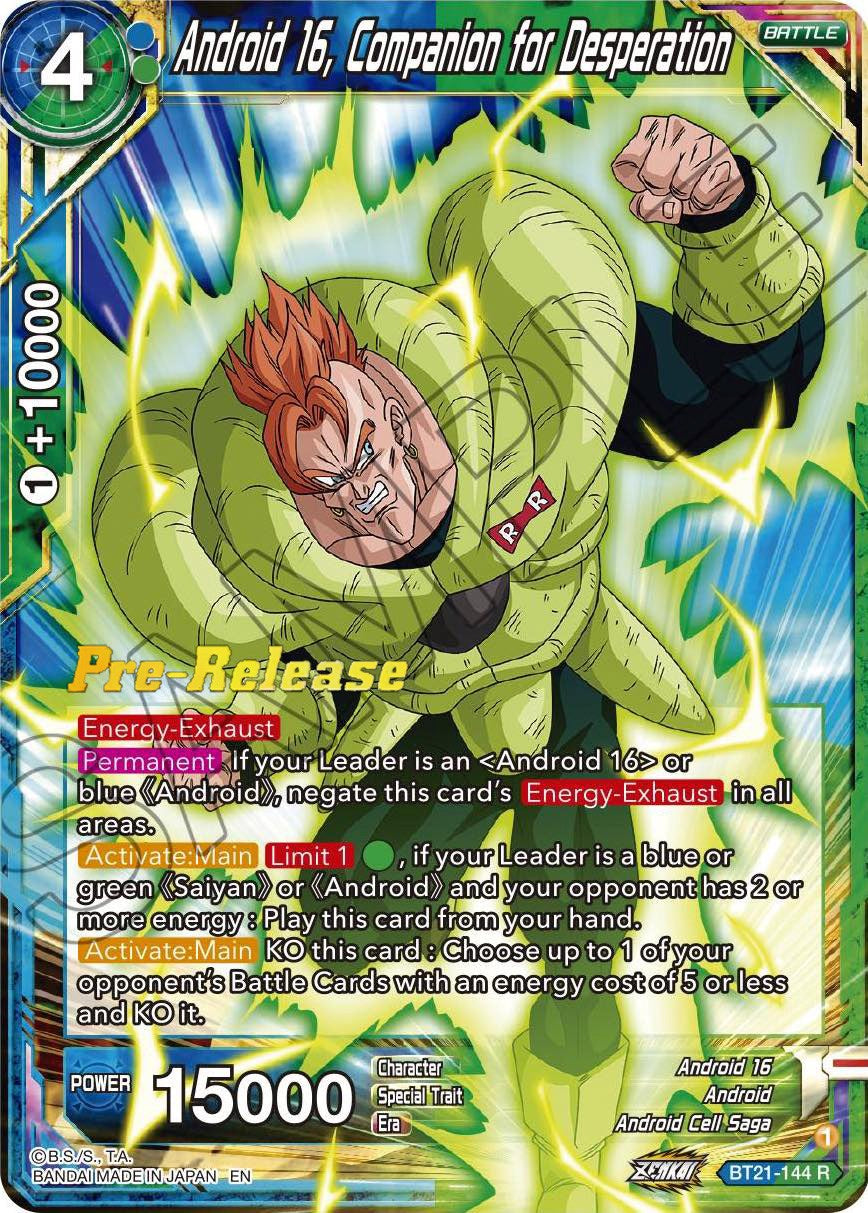 Android 16, Companion for Desperation (BT21-144) [Wild Resurgence Pre-Release Cards] | Devastation Store