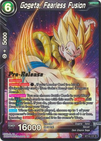 Gogeta, Fearless Fusion (BT12-137) [Vicious Rejuvenation Prerelease Promos] | Devastation Store