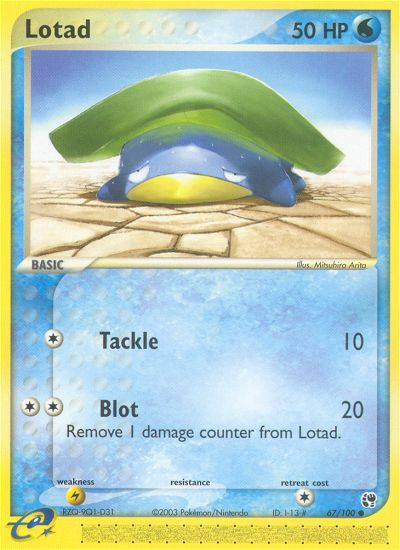 Lotad (67/100) [EX: Sandstorm] | Devastation Store