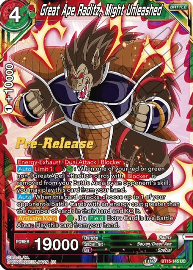 Great Ape Raditz, Might Unleashed (BT15-145) [Saiyan Showdown Prerelease Promos] | Devastation Store