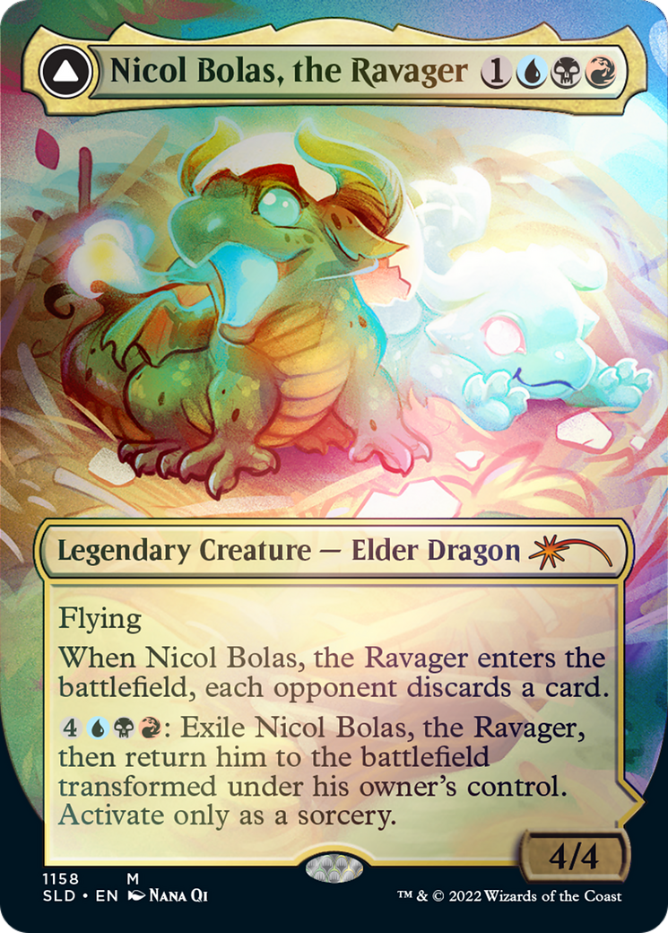 Nicol Bolas, the Ravager // Nicol Bolas, the Arisen (Borderless) [Secret Lair: From Cute to Brute] | Devastation Store