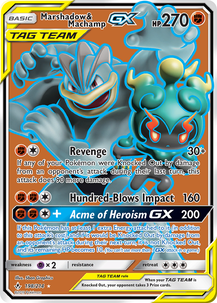 Marshadow & Machamp GX (198/214) [Sun & Moon: Unbroken Bonds] | Devastation Store