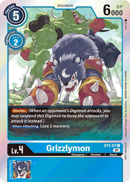 Grizzlymon [ST2-07] (Official Tournament Pack Vol.4) [Starter Deck: Cocytus Blue Promos] | Devastation Store