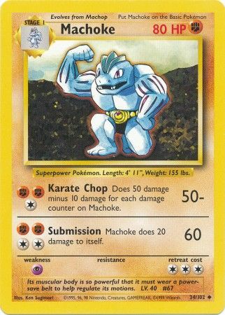 Machoke (34/102) [Base Set Unlimited] | Devastation Store