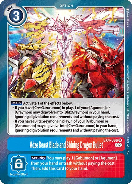 Adze Beast Blade and Shining Dragon Bullet [EX4-066] (Alternate Art) [Alternative Being Booster] | Devastation Store