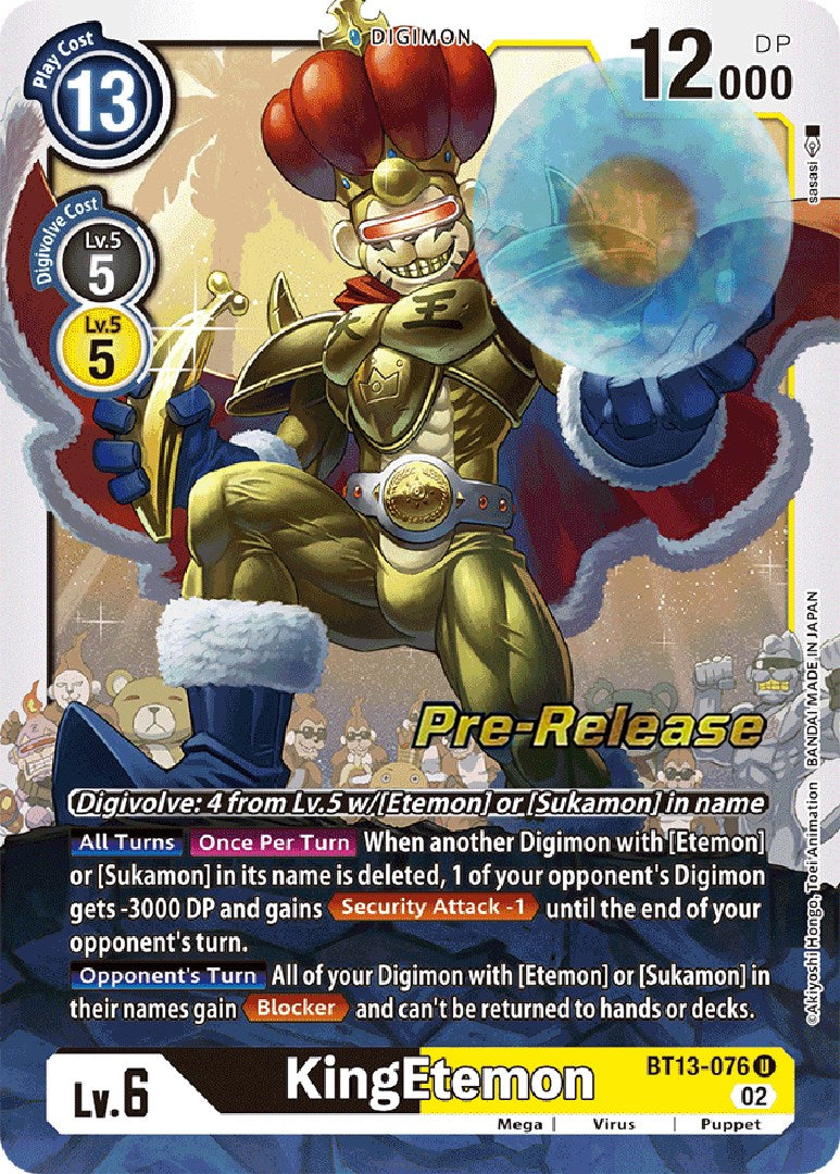 KingEtemon [BT13-076] [Versus Royal Knight Booster Pre-Release Cards] | Devastation Store