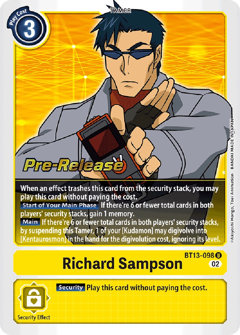 Richard Sampson [BT13-098] [Versus Royal Knight Booster Pre-Release Cards] | Devastation Store