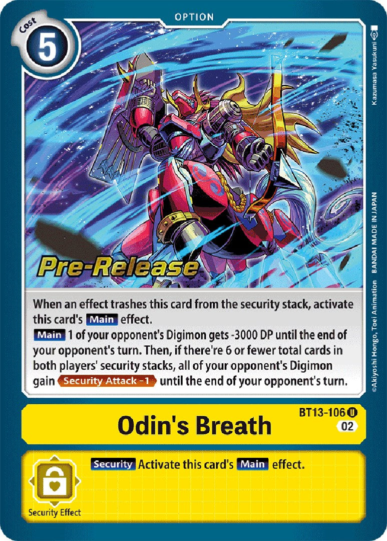 Odin's Breath [BT13-106] [Versus Royal Knight Booster Pre-Release Cards] | Devastation Store