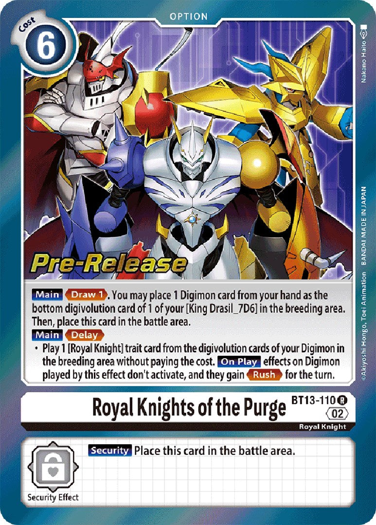 Royal Knights of the Purge [BT13-110] [Versus Royal Knight Booster Pre-Release Cards] | Devastation Store