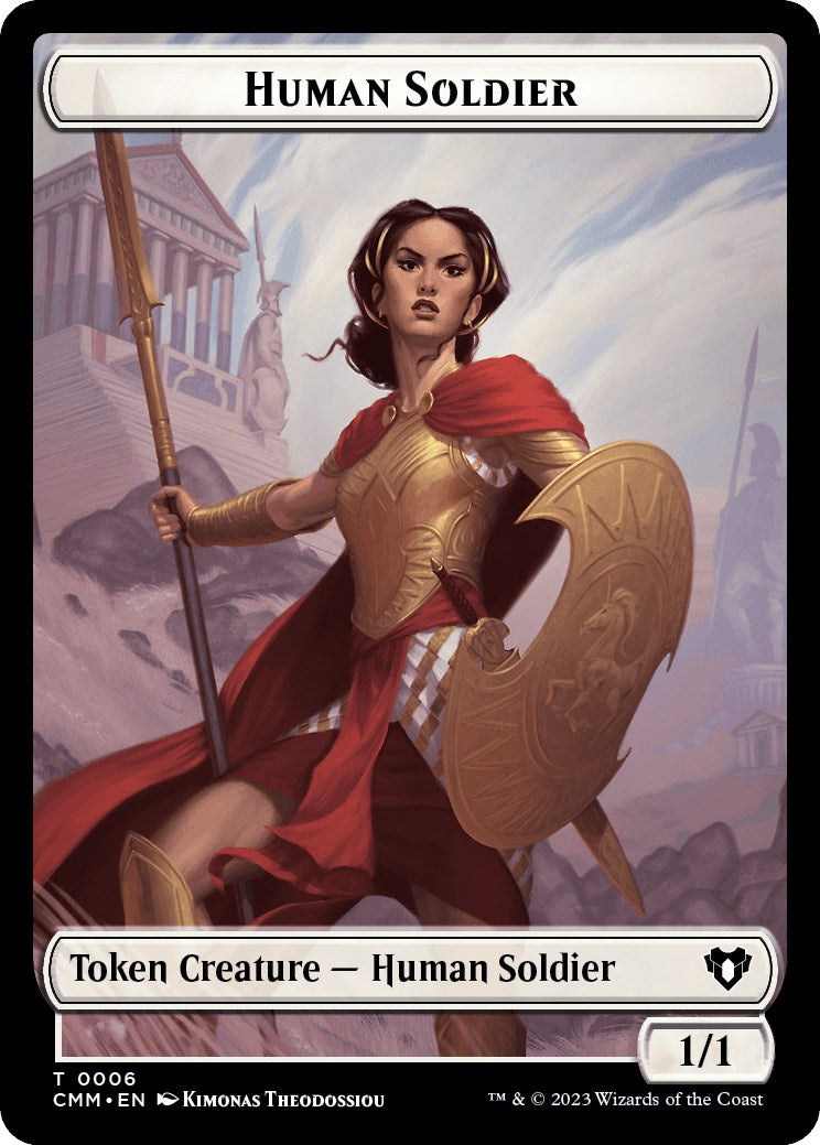 Human Soldier // Cat (0005) Double-Sided Token [Commander Masters Tokens] | Devastation Store