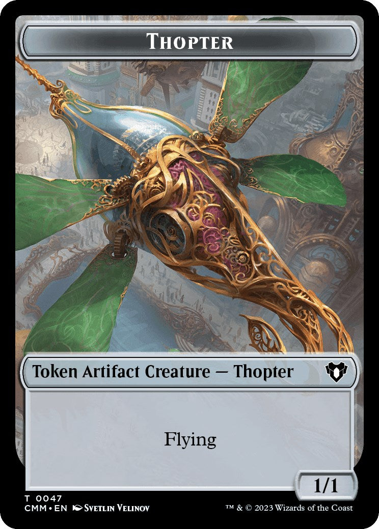 Thopter // Emblem - Daretti, Scrap Savant Double-Sided Token [Commander Masters Tokens] | Devastation Store