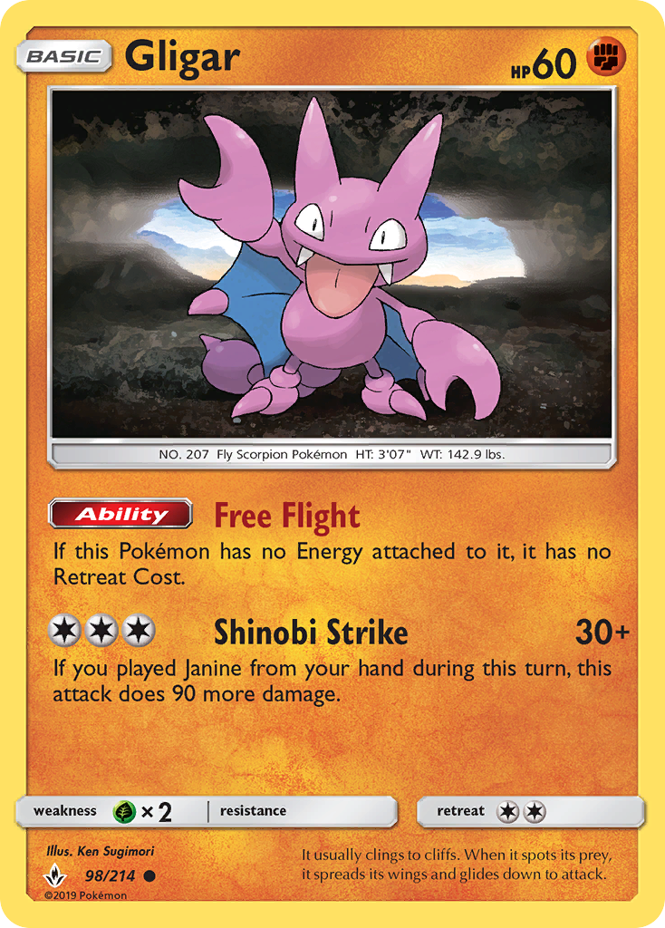 Gligar (98/214) [Sun & Moon: Unbroken Bonds] | Devastation Store