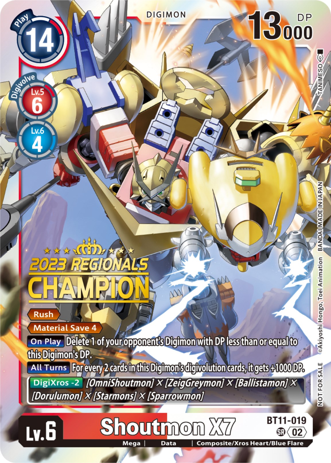 Shoutmon X7 [BT11-019] (2023 Regionals Champion) [Dimensional Phase] | Devastation Store