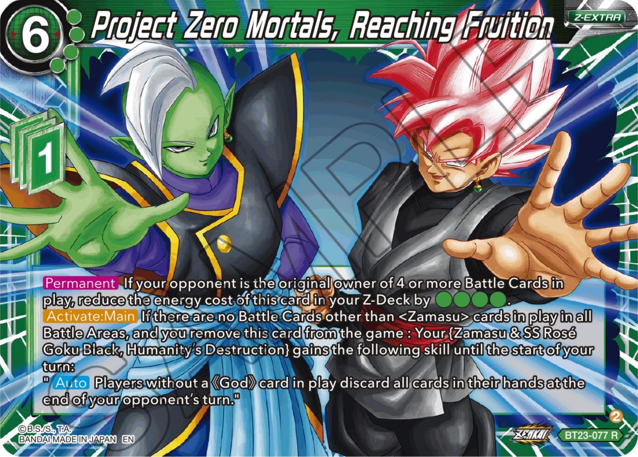 Project Zero Mortals, Reaching Fruition (BT23-077) [Perfect Combination] | Devastation Store