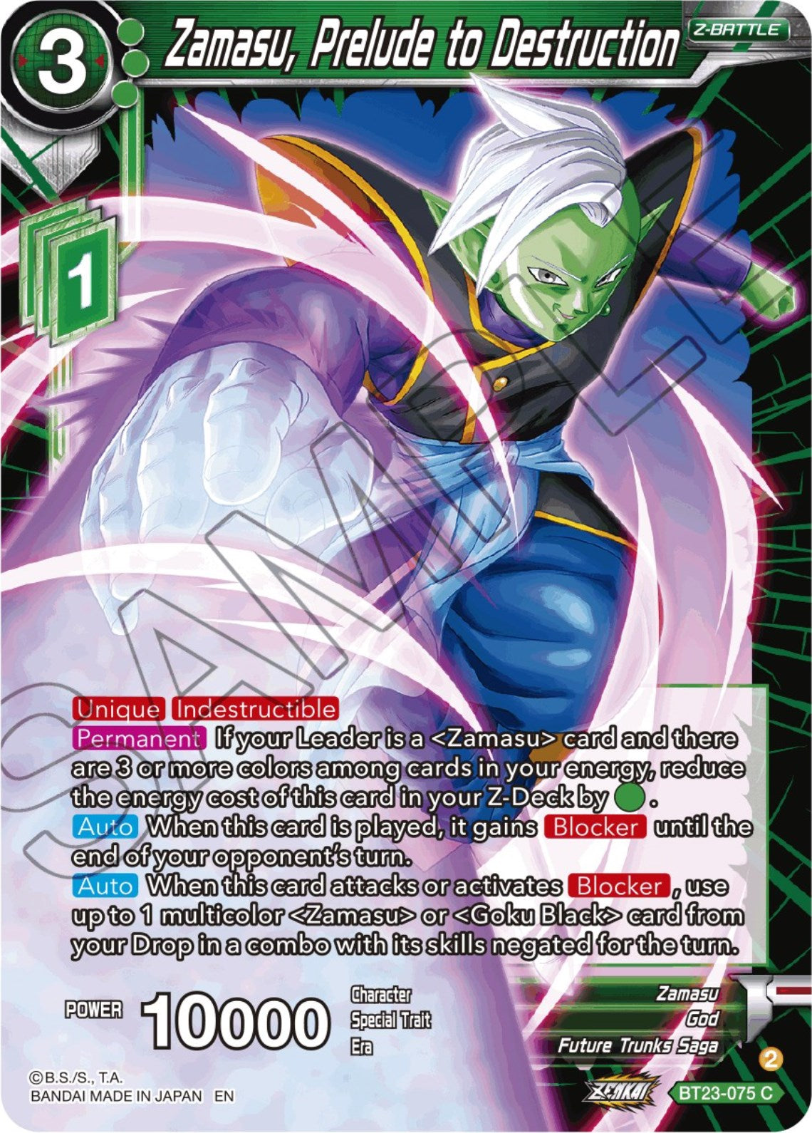 Zamasu, Prelude to Destruction (BT23-075) [Perfect Combination] | Devastation Store