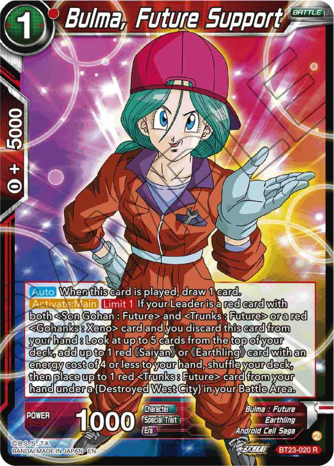 Bulma, Future Support (BT23-020) [Perfect Combination] | Devastation Store