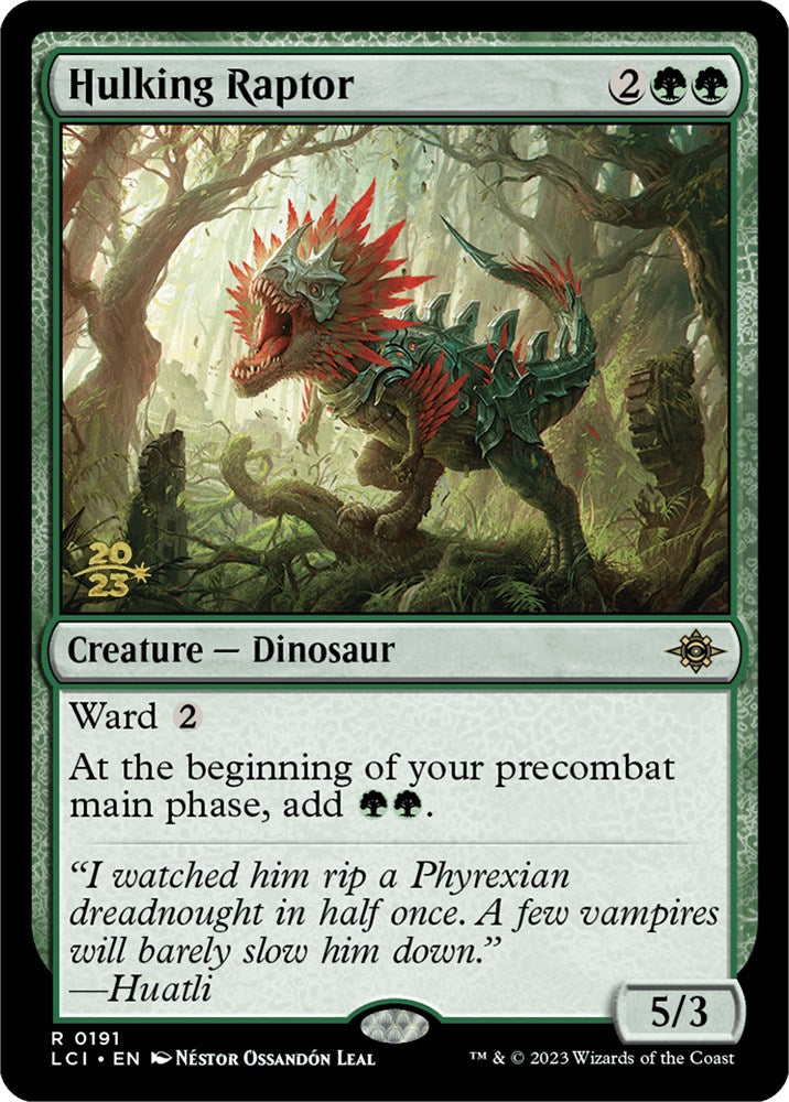 Hulking Raptor [The Lost Caverns of Ixalan Prerelease Cards] | Devastation Store