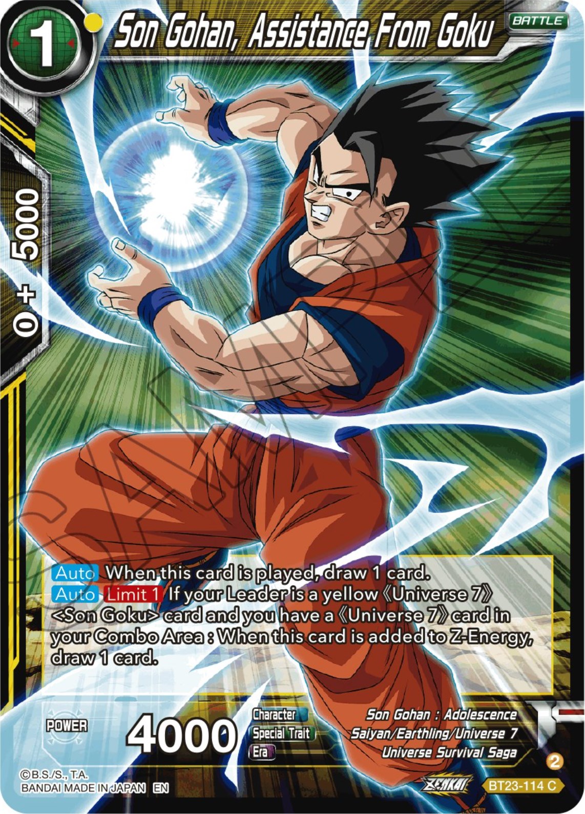 Son Gohan, Assistance From Goku (BT23-114) [Perfect Combination] | Devastation Store