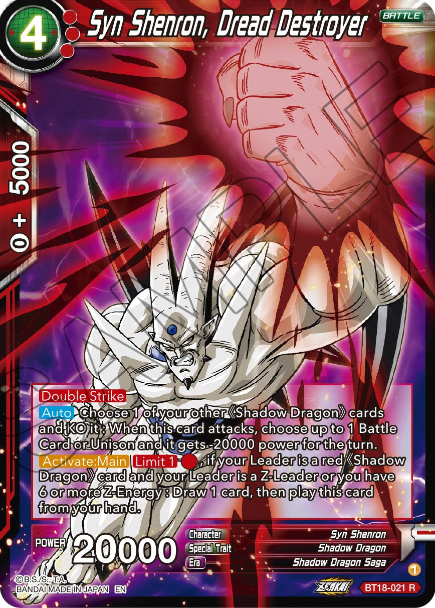 Syn Shenron, Dread Destroyer (BT18-021) [Dawn of the Z-Legends] | Devastation Store