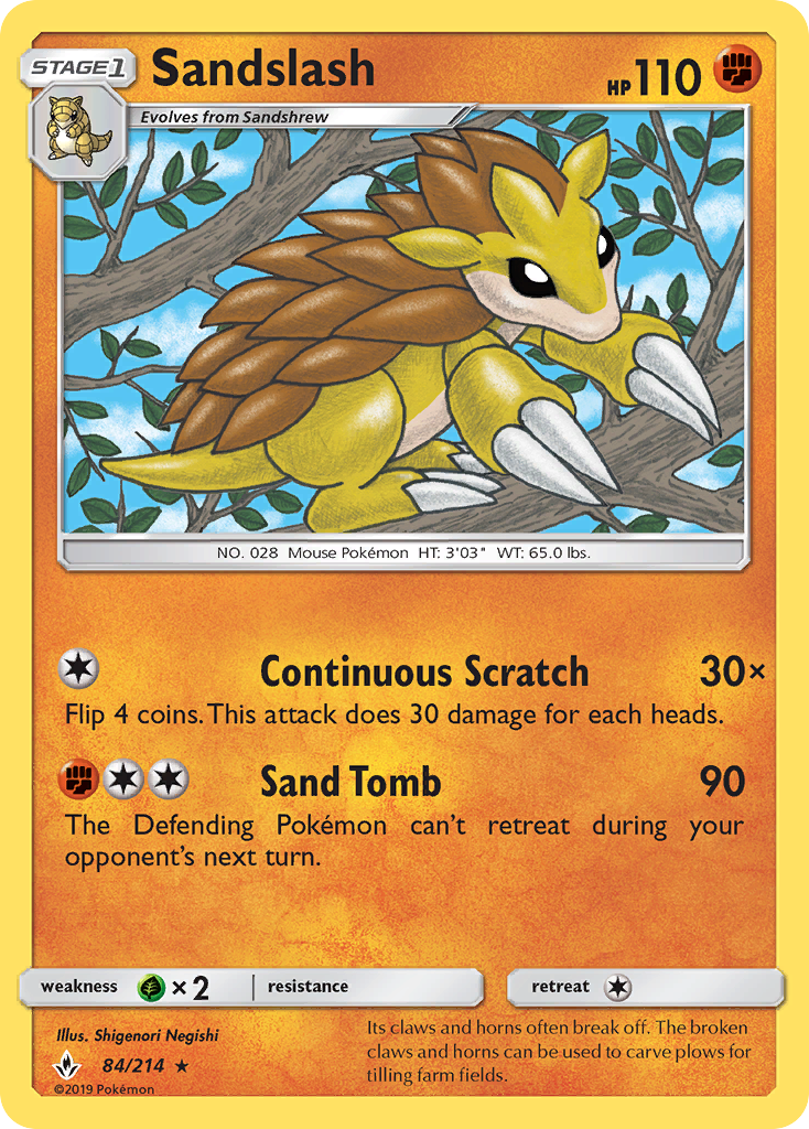 Sandslash (84/214) [Sun & Moon: Unbroken Bonds] | Devastation Store