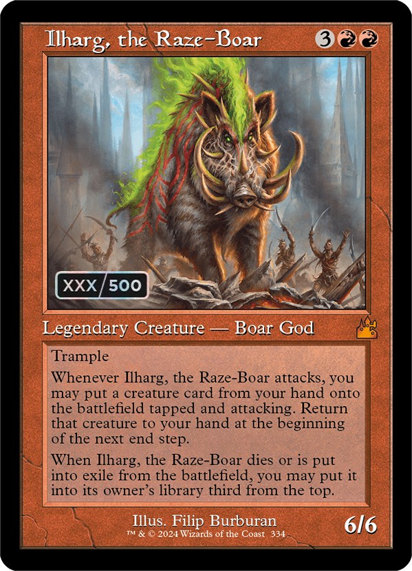 Ilharg, the Raze-Boar (Retro) (Serialized) [Ravnica Remastered] | Devastation Store