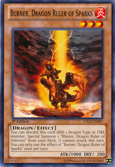 Burner, Dragon Ruler of Sparks [LTGY-EN097] Common | Devastation Store