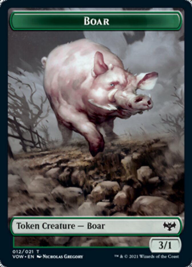 Zombie (008) // Boar Double-sided Token [Innistrad: Crimson Vow Tokens] | Devastation Store