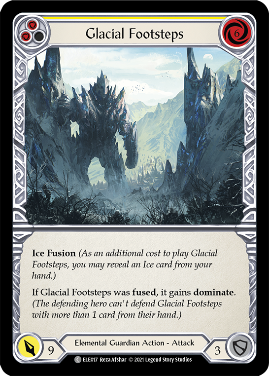 Glacial Footsteps (Yellow) [ELE017] (Tales of Aria)  1st Edition Rainbow Foil | Devastation Store