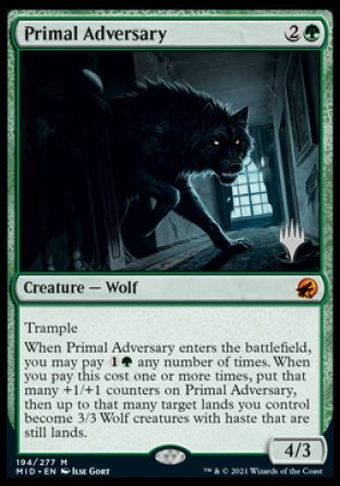 Primal Adversary (Promo Pack) [Innistrad: Midnight Hunt Promo Pack] | Devastation Store