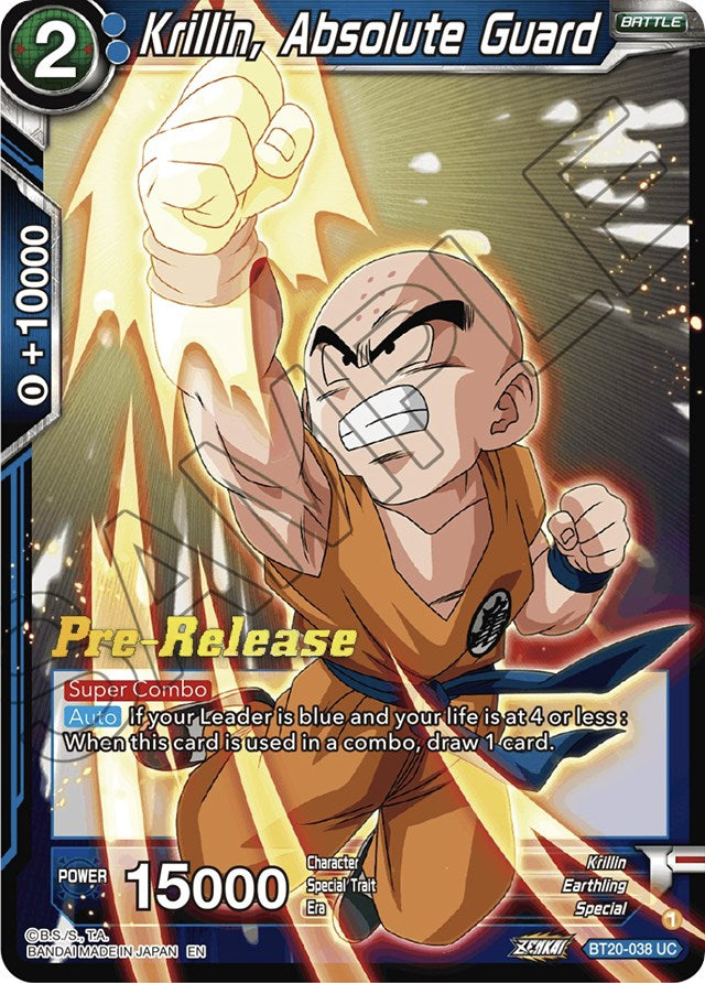 Krillin, Absolute Guard (BT20-038) [Power Absorbed Prerelease Promos] | Devastation Store