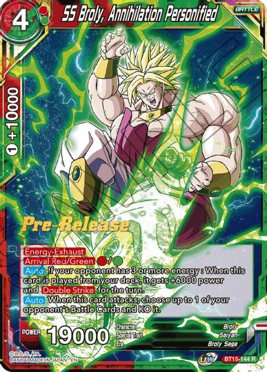 SS Broly, Annihilation Personified (BT15-144) [Saiyan Showdown Prerelease Promos] | Devastation Store