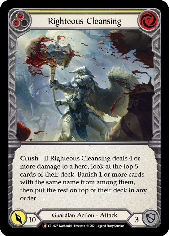 Righteous Cleansing (Rainbow Foil) [CRU027-RF] Unlimited Rainbow Foil | Devastation Store