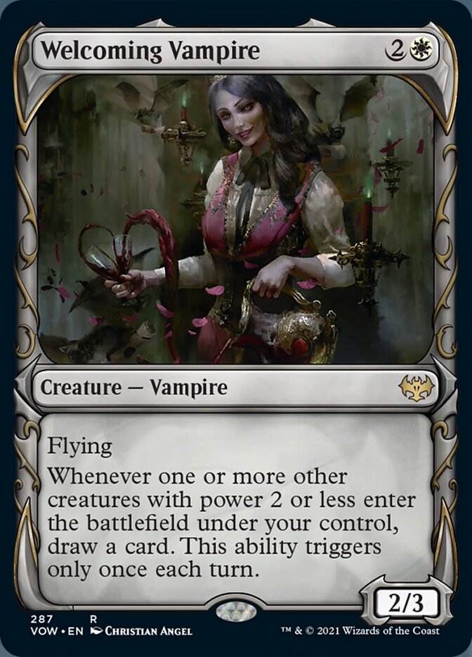 Welcoming Vampire (Showcase Fang Frame) [Innistrad: Crimson Vow] | Devastation Store