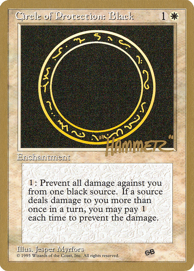 Circle of Protection: Black (Shawn "Hammer" Regnier) (SB) [Pro Tour Collector Set] | Devastation Store