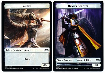 Angel // Human Soldier Double-sided Token [Double Masters Tokens] | Devastation Store