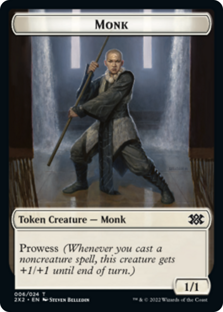 Bear // Monk Double-sided Token [Double Masters 2022 Tokens] | Devastation Store