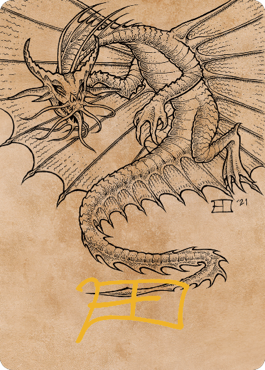 Ancient Gold Dragon Art Card (44) (Gold-Stamped Signature) [Commander Legends: Battle for Baldur's Gate Art Series] | Devastation Store