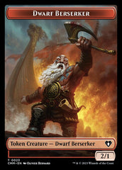 Zombie (0019) // Dwarf Berserker Double-Sided Token [Commander Masters Tokens] | Devastation Store