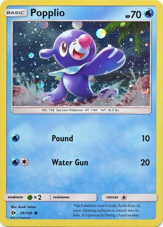 Popplio (39/149) (Cosmos Holo) [Sun & Moon: Base Set] | Devastation Store