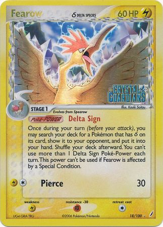 Fearow (18/100) (Delta Species) (Stamped) [EX: Crystal Guardians] | Devastation Store