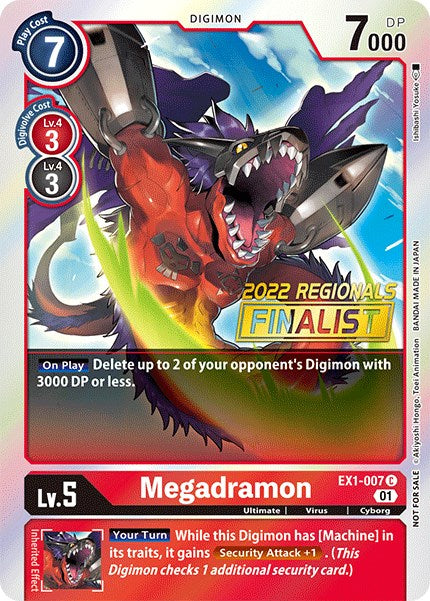 Megadramon [EX1-007] (2022 Championship Online Regional) (Online Finalist) [Classic Collection Promos] | Devastation Store