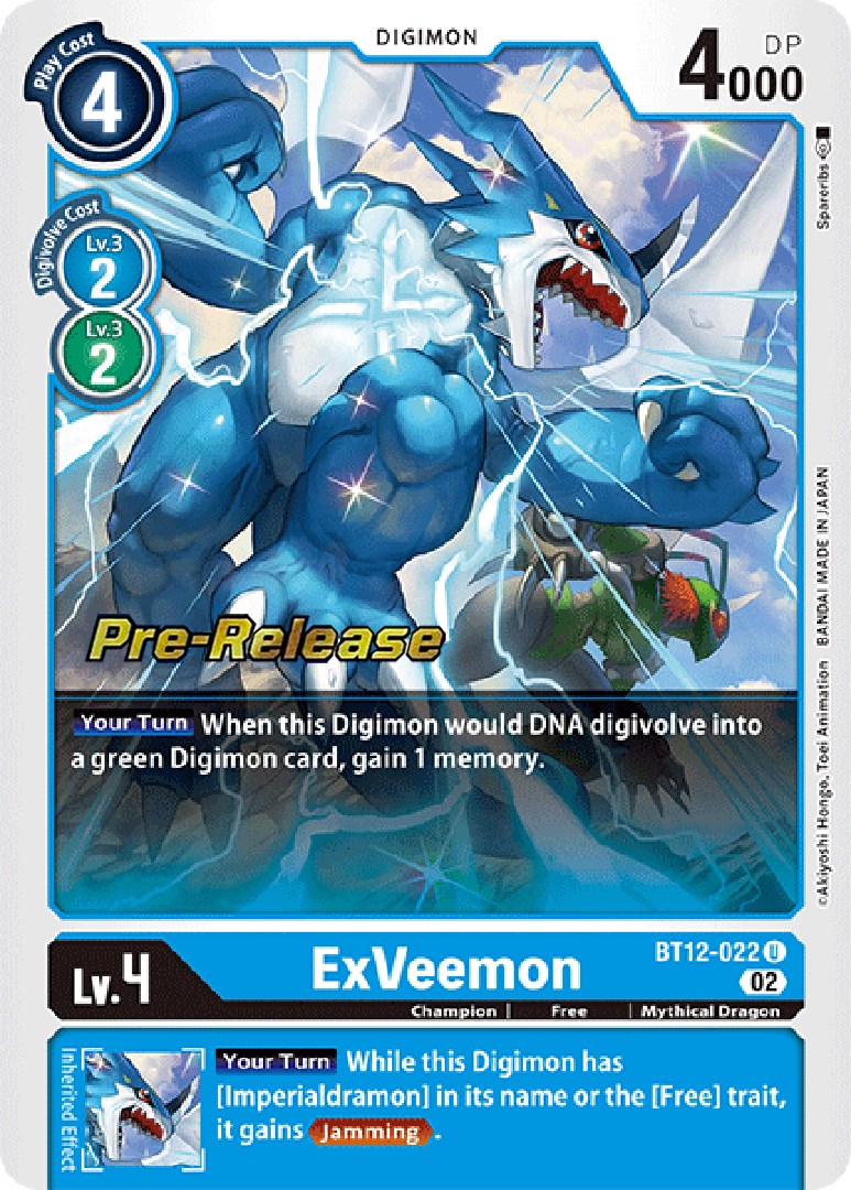 ExVeemon [BT12-022] [Across Time Pre-Release Cards] | Devastation Store