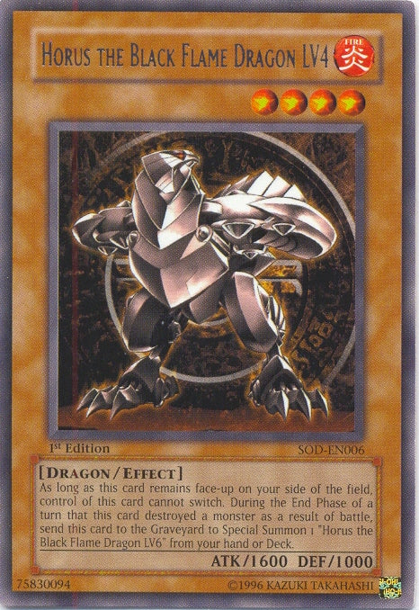 Horus The Black Flame Dragon LV4 [SOD-EN006] Rare | Devastation Store