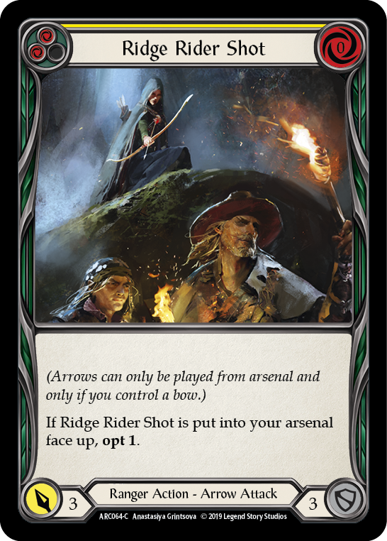 Ridge Rider Shot (Yellow) [ARC064-C] 1st Edition Rainbow Foil - Devastation Store | Devastation Store