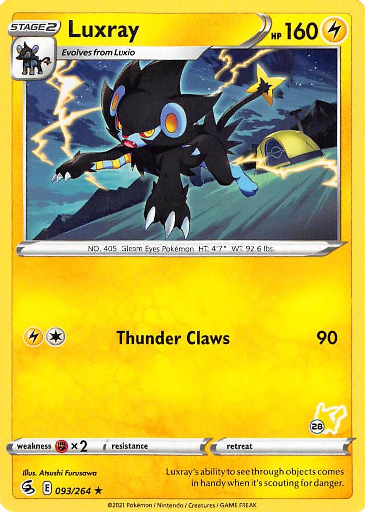 Luxray (093/264) (Pikachu Stamp #28) [Battle Academy 2022] | Devastation Store