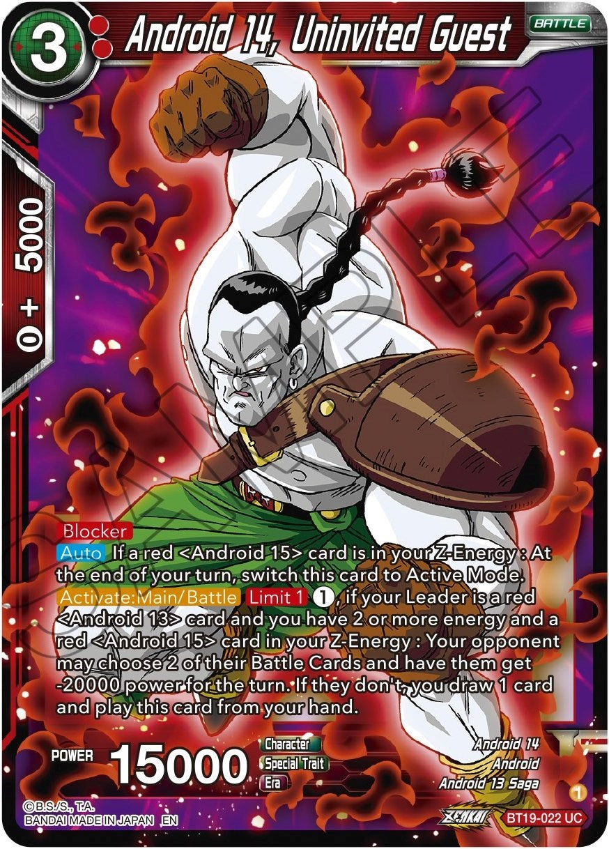 Android 14, Uninvited Guest (BT19-022) [Fighter's Ambition] | Devastation Store